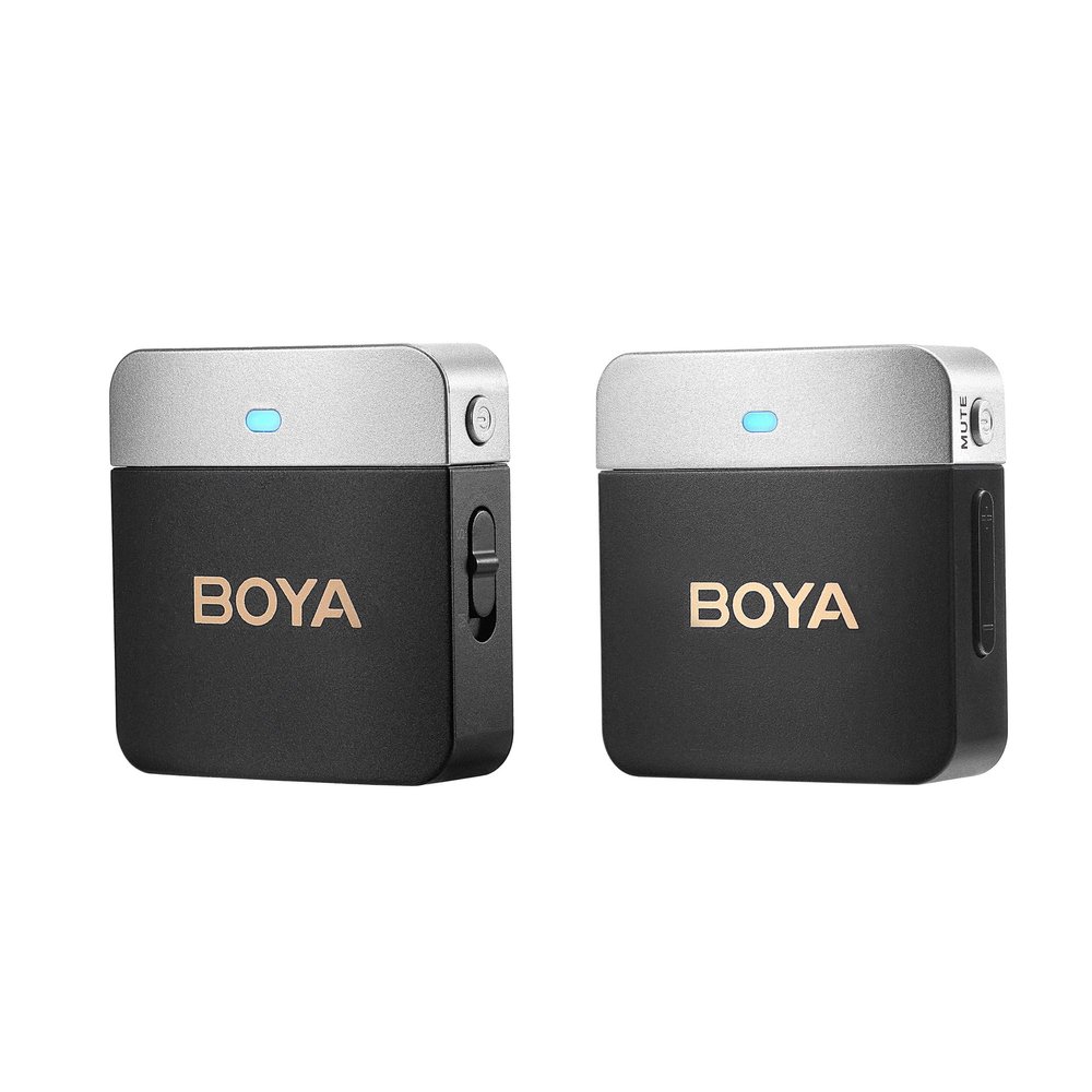BOYA Wireless Lavalier Microphone 2.4GHz Duan Channel Wireless Micrrophone System with Transmitter and 1 Receiver for Camera iPhone Android Phone Video Recording YouTube Vlog Live Streaming (BY-M1V1)