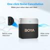 BOYA Wireless Lavalier Microphone 2.4GHz Duan Channel Wireless Micrrophone System with Transmitter and 1 Receiver for Camera iPhone Android Phone Video Recording YouTube Vlog Live Streaming (BY-M1V1) view 2