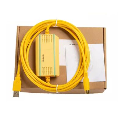 USB-HW+ for PLC Debugging Cable E/S/H/C/T Programming Cable Communication Download Cable Gold-Plated High-Speed Electromagnetic Isolation Model FT232RL Chip Yellow 3 Meter