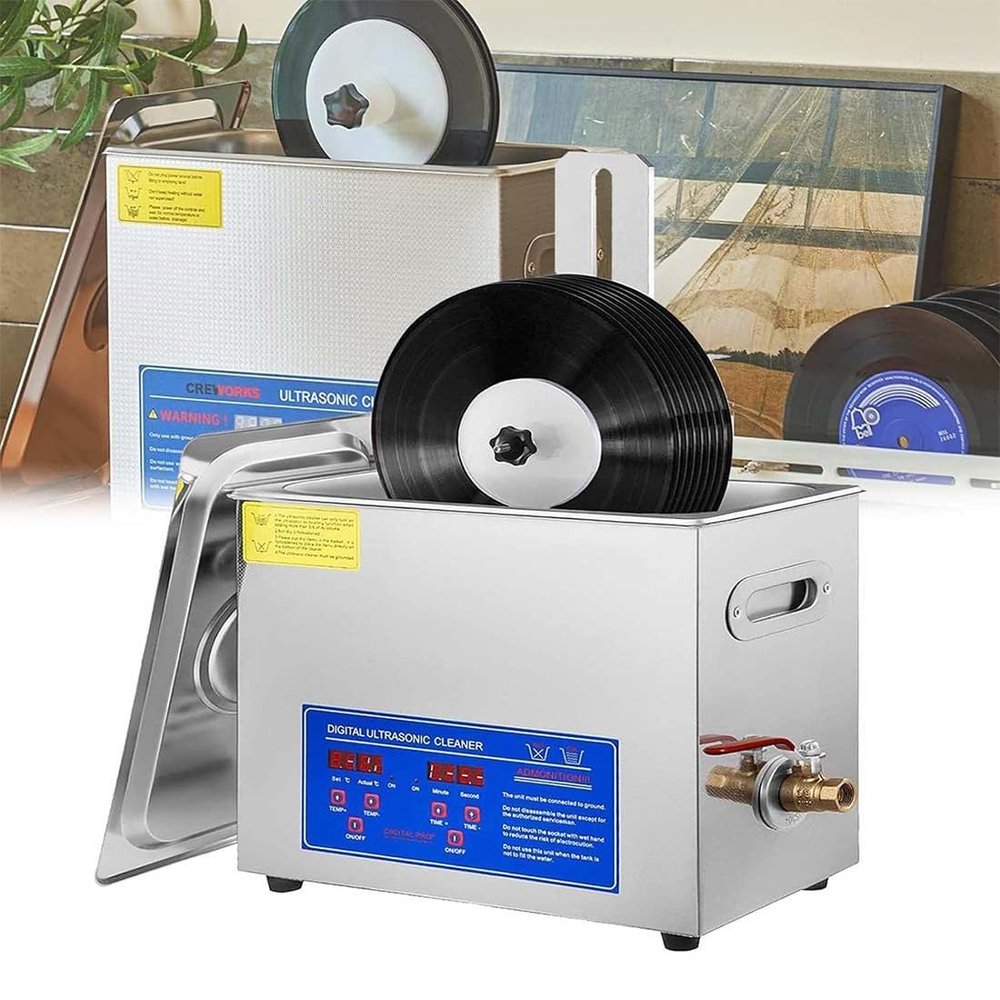 6L Vinyl Record Ultrasonic Cleaner, 180W Ultrasonic Cleaner Machine with 0-30 Minutes Timer& Automatic Rotary, for 7inch/12inch Record, No Damage to Record Surface