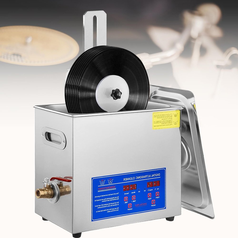 6l Vinyl Record Ultrasonic Cleaner, 180W Ultrasonic Cleaner Machine, 8 PCS One Time, Auto-Rotating Double-Sided Lp Cleaning, 0~30 Min Timing, Vinyl Record Cleaning System to Clean Professionally