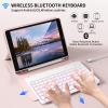 Aoub Keyboard Case for iPad 9th/8th/7th Generation 10.2 inch, 7 Colors Backlit, Stand Folio Detachable Wireless Bluetooth Keyboard Cover Soft TPU Back Case for iPad 10.2 2021/2020/2019 - Pink view 4