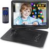 17.9" Portable DVD Player with 15.6" HD Swivel Large Screen, DVD Player Portable with 6 Hrs 5000mAh Rechargeable Battery, Sync TV, Support USB/SD Card/Regions Free, Car Charger view 1