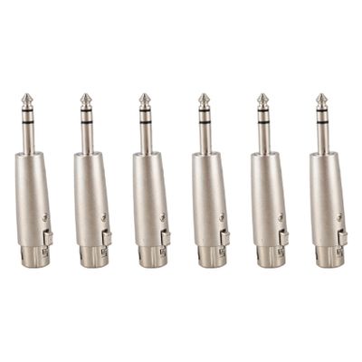 Viodmss 6X New XLR to Female 6.3mm Jack Lead Plug Mic Microphone Patch Cable Adapter