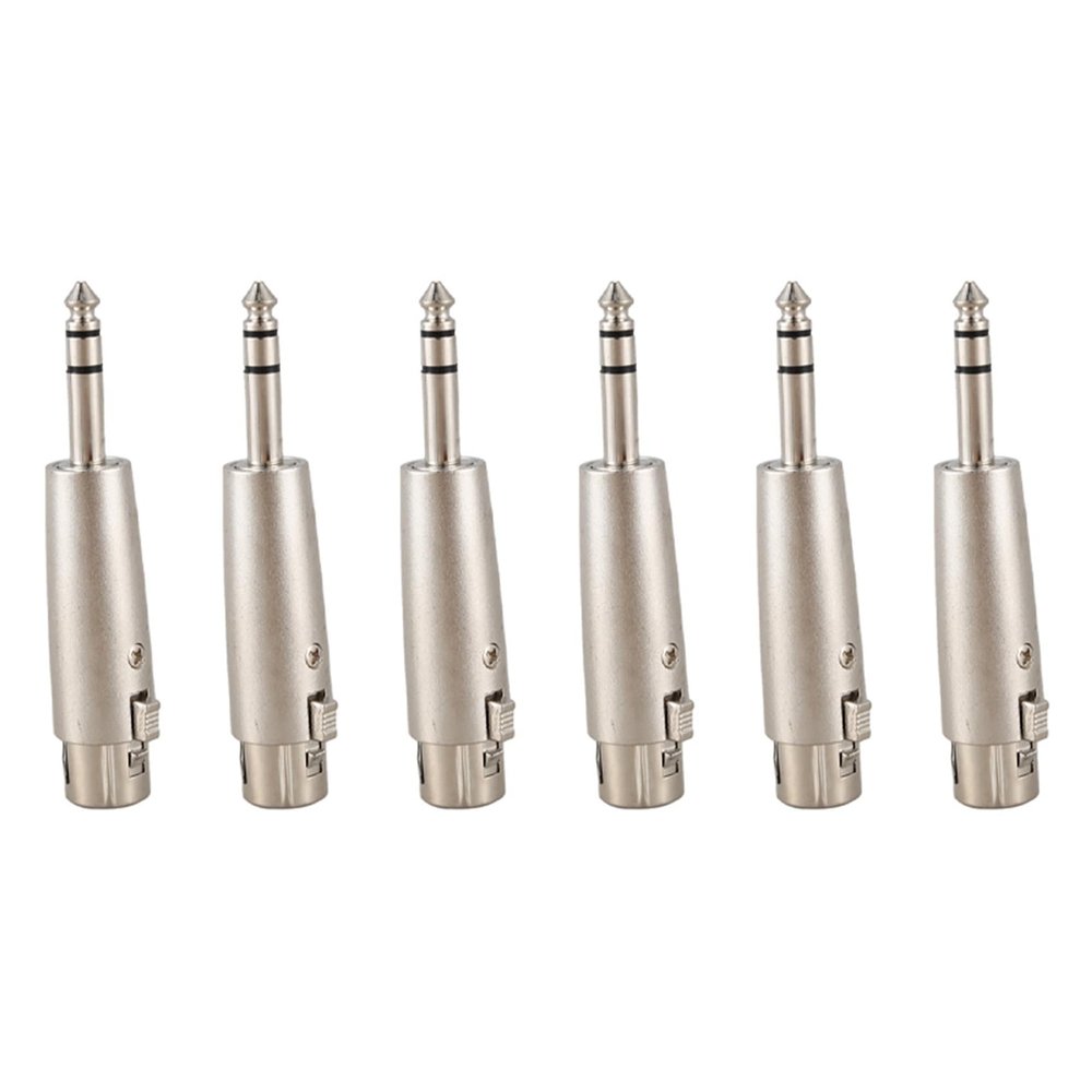Viodmss 6X New XLR to Female 6.3mm Jack Lead Plug Mic Microphone Patch Cable Adapter