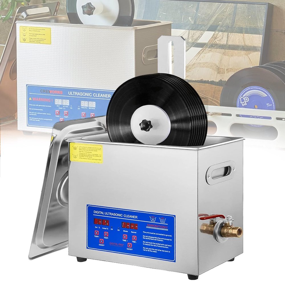 Ultrasonic Cleaner,6L/10L/15L Ultrasonic Vinyl Record Cleaner,Professional Ultrasonic Parts Cleaner,for Cleaning Glasses, Jewellery, Watches, Multi-Way,15L