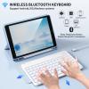 Aoub Keyboard Case for iPad 9th/8th/7th Generation 10.2 inch, 7 Colors Backlit, Stand Folio Detachable Wireless Bluetooth Keyboard Cover Soft TPU Back Case for iPad 10.2 2021/2020/2019 - Blue view 4