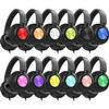 AILIHEN Headphones Wired 12-Pack Bulk for School Students Kids K-12 ClassroomAdjustable, Foldable, Over-Ear Headsets with Microphone HD Stereo Sound 3.5mm Jack for Chromebook, Laptop (Multicolor) view 1