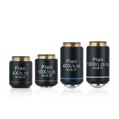 JOEBO Microscope Kit Optical Microscope 195 4X10X40X100X Infinite Flat Field Achromatic Objective Standard RMS Interface 20.2mm Microscope Lens Adapters (Color : 4X10X40X100X)