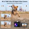 Camera Digital, FHD 75MP WiFi 4K Vlogging Video Camera for YouTube with 3'' 180Flip Screen, 64GB SD Card, 16x Digital Zoom, 2 Batteries, Point and Shoot Digital Camera for Beginner Black view 2
