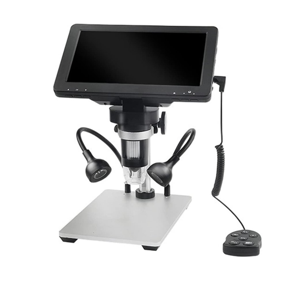 JOEBO Microscope Kit 12MP DM9 HD 7 Inch 1200x Digital Microscope Industrial Magnifier Microscope Lens Adapters (Color : with Battery)