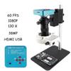 Microscope Kit 4K 2K 1080P 48MP Microscope Camera Video Lab HDMI USB TF Microscope Camera Remote 130X 180X Zoom C Mount Lens + Metal Base Fit for Phone PCB Repair Microscope Lens Adapters (Color : Sm view 2