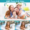 Ruwaqart Digital Camera - 4K UHD 44MP Point & Shoot - 16X Digital Zoom - Blue, Compact, Kid-Friendly with 32GB Card view 2