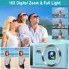 Ruwaqart Digital Camera - 4K UHD 44MP Point & Shoot - 16X Digital Zoom - Blue, Compact, Kid-Friendly with 32GB Card view 3