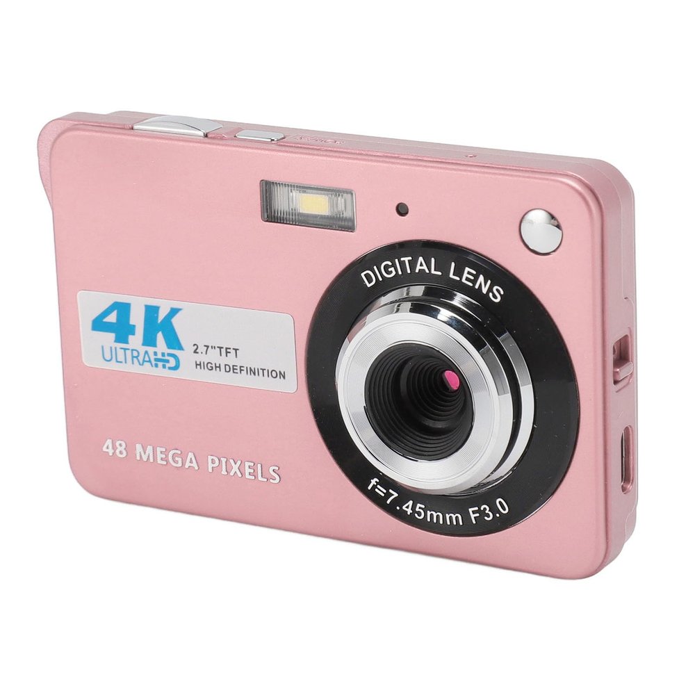 Yunseity 48MP 4K Digital Camera, Vlogging Camera with 8X Digital Zoom, Autofocus Anti Shake Compact Camera with 2.7 Inch Screen, with Fill Light, for Kids Teens Beginner Adult