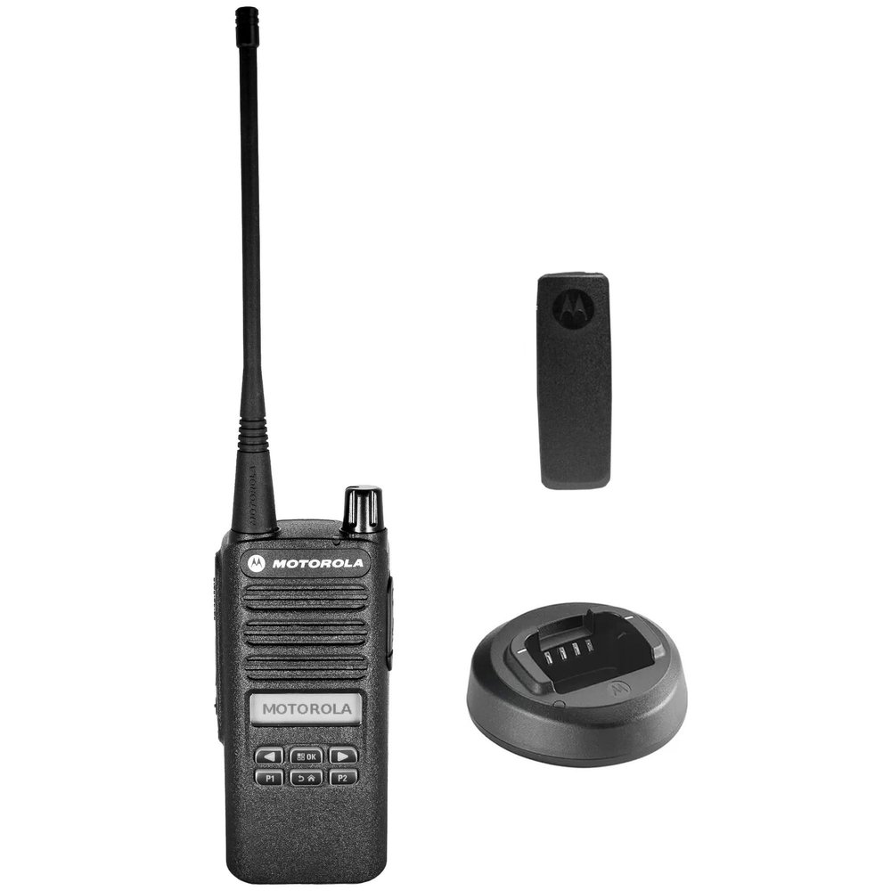 Motorola CP100D Analog UHF Portable Two Way Radio with Display and Limited Keypad, 16 Channel, 4 Watt (403-480MHz)