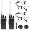 2 x Motorola CP100D Analog UHF Portable Non-Display Two Way Radio, 16 Channel, 4 Watt (403-480MHz) + 2 x Motorola HKLN4604 PTT Earpiece - 2 Pack with Mic Bundle view 1