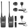 2 x Motorola CP100D Analog UHF Portable Two Way Radio with Display and Limited Keypad, 16 Channel, 4 Watt (403-480MHz) + 2 x HKLN4606 Remote Speaker Mic - 2 Pack with Mic Bundle view 1