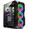 AQVIN AQB70 Gaming Tower PC - Intel i7 Core Processor Upto 4.00GHz, 32GB RAM 1TB SSD, GeForce GTX 1660 6GB GPU, RGB Fans, WiFi, Windows 10 Pro - Black view 2