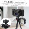 Vikye Camera Cage Anti-fall Cold Shoe Mount Adapter, Aluminum Alloy Expandable, 1/4" Screw Hole with Wrench view 4