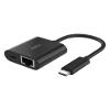 Belkin Connect USB-C to Ethernet + Charge Adapter 100W w/Gigabit Ethernet Port and USB-C Port - 10/100/1000 Mbps for Fast Internet Connection - Compatible with iPhone 17, Samsung Galaxy S25, & More view 1