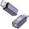 GELRHONR USB to USB B Adapter,USB 2.0 A Male to USB B Printer Female Conncet Extender, MIDI Type A to B Converter for Laptop/Computer/Hard Drive/Printer/Scanner Extender Connection -2 Packs-2 Packs view 1