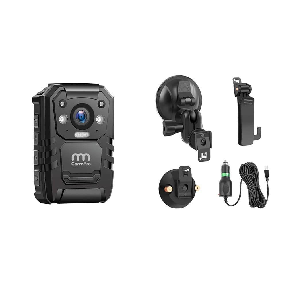 MM CAMMPRO 1296P HD Police Body Camera Bundle with Accessories Kit for Body Camera I826