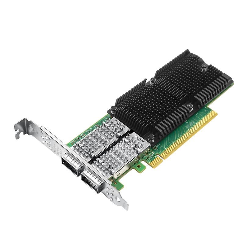 100GbE Network Adapter Compatible with Mellanox ConnectX-5 Ex, PCIe 4.0(16GT/s) x16 Ethernet NIC, Dual QSFP28 Infiniband Network Card Compare to MCX556A-EDAT