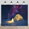 chnywork 5x4ft Igloo Backdrop Winter Night North Pole Aurora Snowy Landscape Arctic Igloo Starry Night Sky Background Christmas Winter Scenery Party Decorations Photo Booth Studio Props Wallpaper view 1