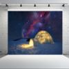 chnywork 5x4ft Igloo Backdrop Winter Night North Pole Aurora Snowy Landscape Arctic Igloo Starry Night Sky Background Christmas Winter Scenery Party Decorations Photo Booth Studio Props Wallpaper view 2