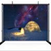 chnywork 5x4ft Igloo Backdrop Winter Night North Pole Aurora Snowy Landscape Arctic Igloo Starry Night Sky Background Christmas Winter Scenery Party Decorations Photo Booth Studio Props Wallpaper view 3