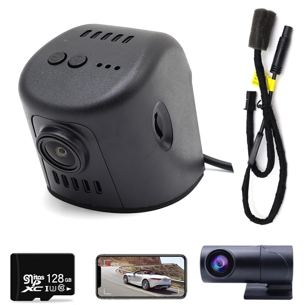 AutoBora Car Video Recorder Night Vision UHD 4K 2160P DVR Dash Cam Camera for Porsche Panamera Cayenne Carrera Taycan 971 911 992 9Y0 (128GB, Front 4K+Rear 1080P)