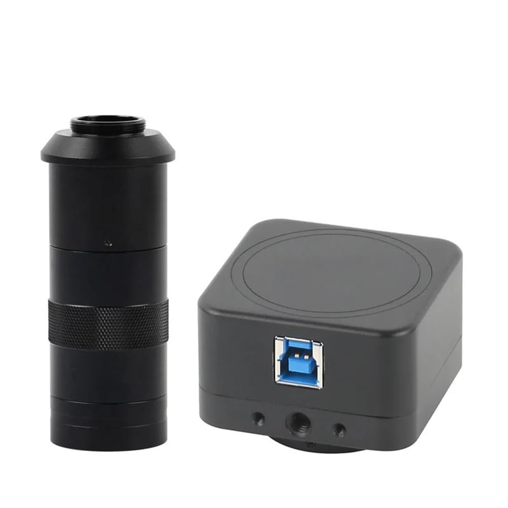 Joebo Microscope Kit 8MP 4K USB C-Mount Video Microscope Camera HD Electronic Digital Eyepiece for Stereo Biological Microscope Microscope Lens Adapters (Color : with 100x Lens)