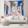 chnywork 10x6.5ft Greece Backdrop Santorini Morocco Blue Window Flowers Street Scenery Photo Background for Greece Wedding Birthday Party Decor Music Drama Backdrop Photo Studio Props Wallpaper view 4