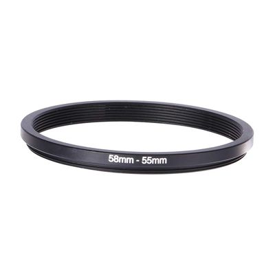 58mm to 55mm Step Down Rings Metal Lens Filter Adapter with Male Thread 58mm for Cameras