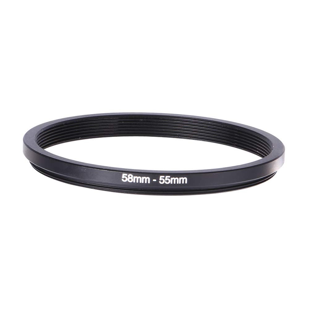 58mm to 55mm Step Down Rings Metal Lens Filter Adapter with Male Thread 58mm for Cameras