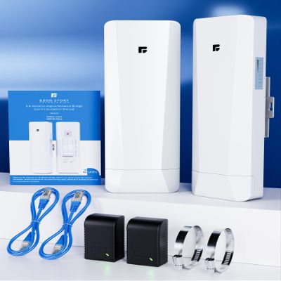 Wireless Bridge Point to Point/Multipoint, 5.8GHz Outdoor Wireless Bridge to Provide Network Communication for Shop, Barn, Garage Building, 3KM Long Distance Pre-configured Set. (3KM 2-Pack)