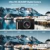 Digital Camera for Photography, 4K Vlogging Camera for YouTube 3" 180 Flip Screen 18X Digital Zoom Compact Retro Cameras with 32GB TF Card & 2 Batteries, Black view 2