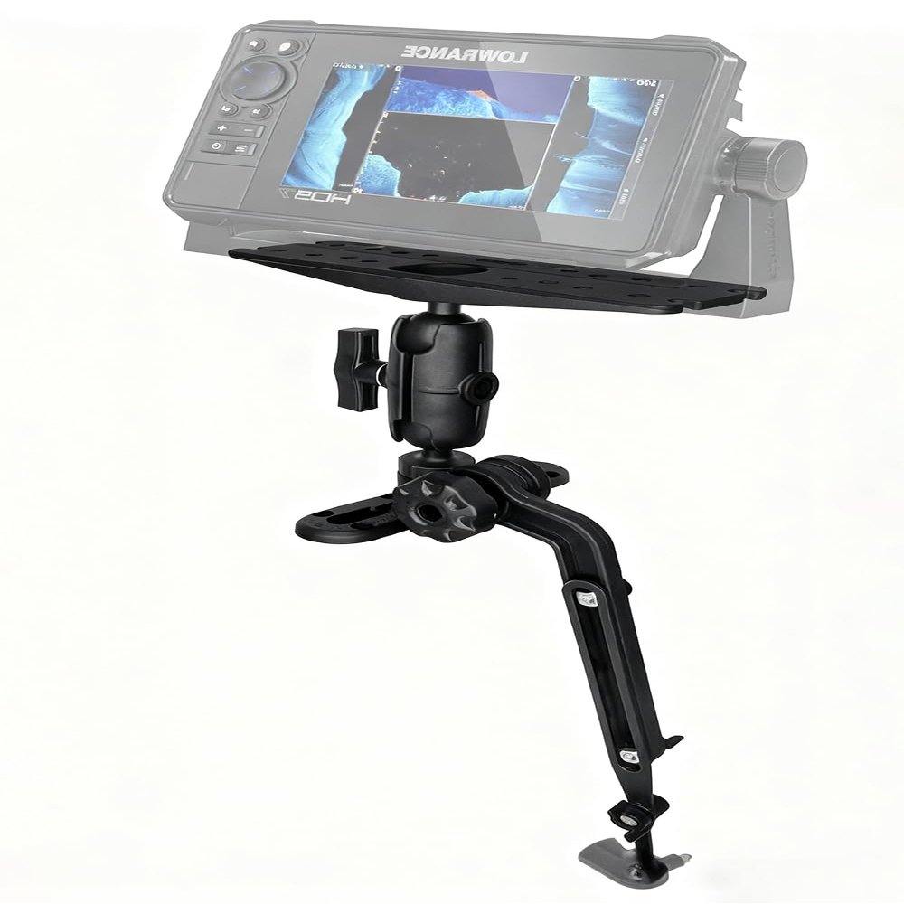 Strg Fish Finder Mount for Kayak, Fish Finder Transducer Mount with Rectangle Plate and Transducer Arm Boat Marine Electronic Mounts Compatible with Garmin, Lowrance and More Fish Finders