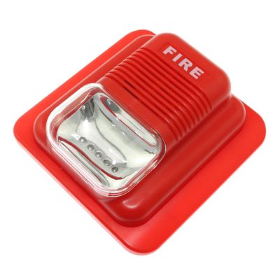 Maxmoral Fire Alarm Fire Sound and Light Alarm 12/24V DC Wired Fire Alarm Strobe Siren Sound Alarm Safety System Sensor with LED Flashing Light Indicator