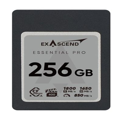 Exascend Essential Pro CFexpress 4.0 Type A Card 256 GB, Rated VPG400, Sustained Read 1650 MB/s (256, GB)