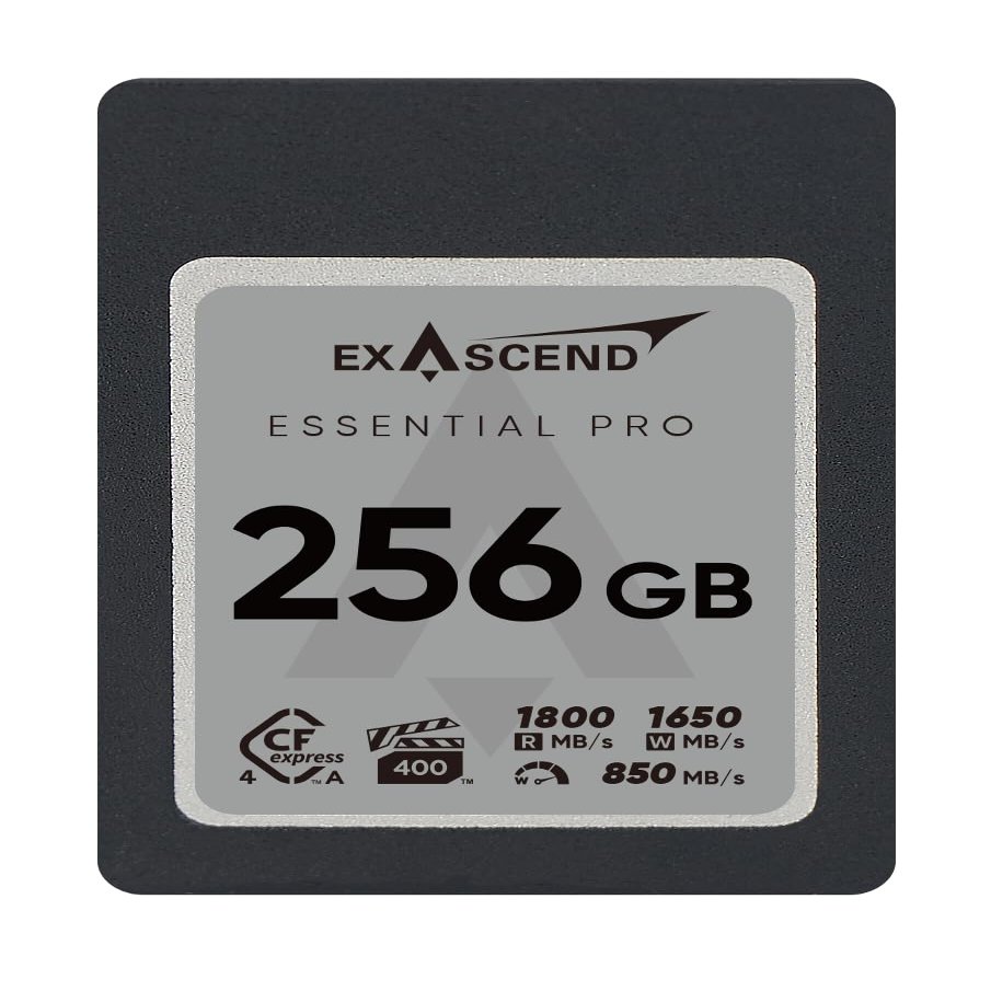 Exascend Essential Pro CFexpress 4.0 Type A Card 256 GB, Rated VPG400, Sustained Read 1650 MB/s (256, GB)