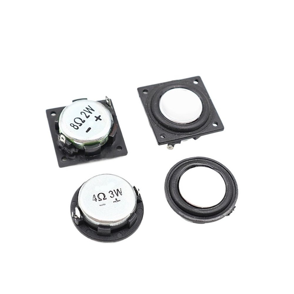WENBIXIA 2pcs 1 Inch 28mm Woofer Speaker 4OHM 3W 8 ohm 8R 2W Magnet Full Range Speaker Bass Audio Round Square Loudspeaker (Color : 3W 4 ohm 28MM)