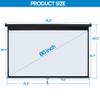 Smartxchoices 80" 16:9 HD Manual Projector Screen with Auto Lock Anti-Crease Home Theater Office Wall Mounted Ceiling Pull Down Projection 1.1 Gain Matte Black, View Size: 72 x 40 inches view 2