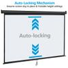 Smartxchoices 80" 16:9 HD Manual Projector Screen with Auto Lock Anti-Crease Home Theater Office Wall Mounted Ceiling Pull Down Projection 1.1 Gain Matte Black, View Size: 72 x 40 inches view 3