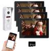 Wired Video Apartment Doorbell Intercom with 1080P HD Camera,7 Inch Touch Monitor System,Motion Detect,TUYA WiFi Smart Home Video Intercom Door Phone Kits for Villa (1 doorbell+4 Monitor) view 1