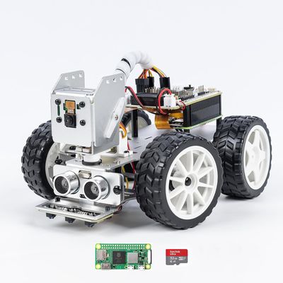 SunFounder PiCar-X AI Video Robot Car Kit with Raspberry Pi Zero 2 W+32G TF Card, ChatGPT-4o Enabled with Video Recognition, Python, Scratch, Camera, Mic
