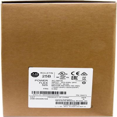25B-D030N104 AC Drive 380-480V 15KW PowerFlex 525 VFD 25BD030N104 Sealed in Box 1 Year Warranty