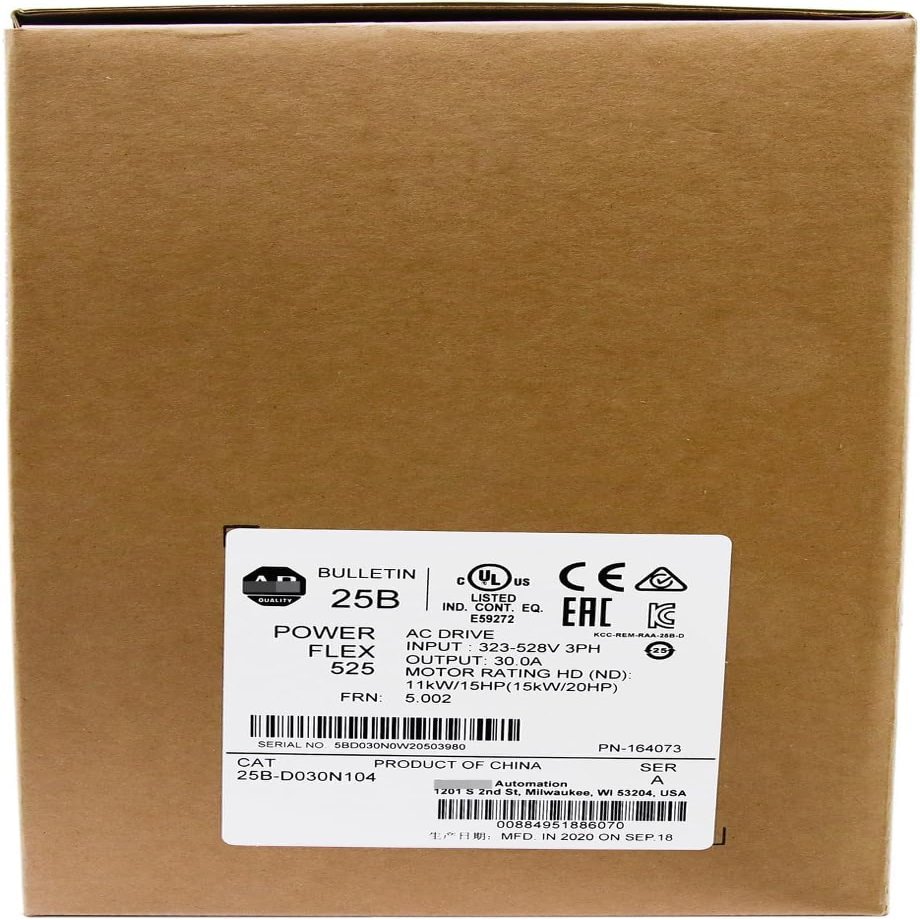 25B-D030N104 AC Drive 380-480V 15KW PowerFlex 525 VFD 25BD030N104 Sealed in Box 1 Year Warranty