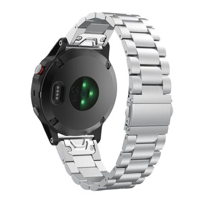 AMSOH 26 22 20mm Watchband for Garmin Fenix 7X 7 7s 5X 5 Plus 3 3HR 6 6X Pro 935 Watch Quick Release Metal Stainless Steel Band Strap (Color : Silver, Size : 20mm Fenix 6S 5S 7s)